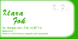 klara fok business card